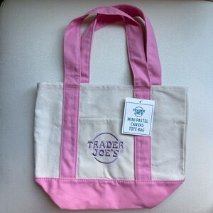 NWT Trader Joe’s Mini Pastel Canvas Tote Bag